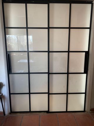 Puerta hierro y vidrio corredera