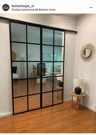 Puerta hierro y vidrio corredera