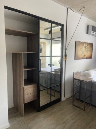 Puerta hierro y vidrio corredera