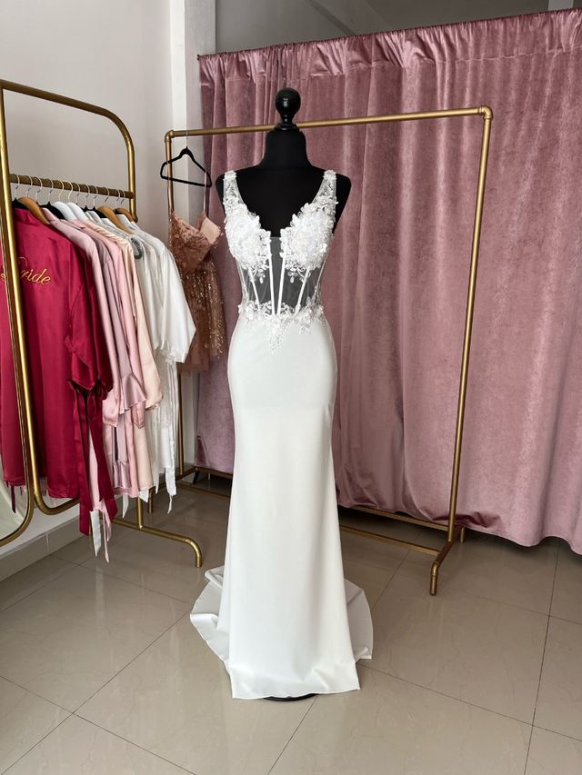 Vestido de novia de encaje floral Romántico