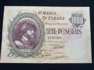 billete 1000 pesetas 1940 Carlos l
