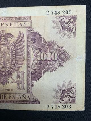 billete 1000 pesetas 1940 Carlos l