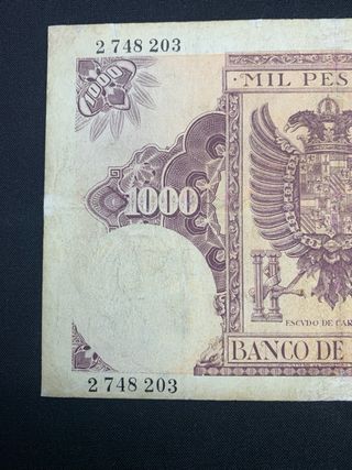 billete 1000 pesetas 1940 Carlos l