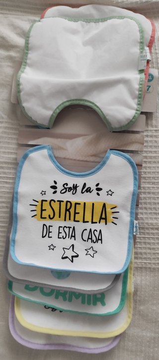 7 baberos nuevos kiokids algodon