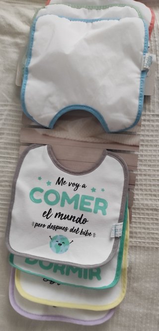 7 baberos nuevos kiokids algodon