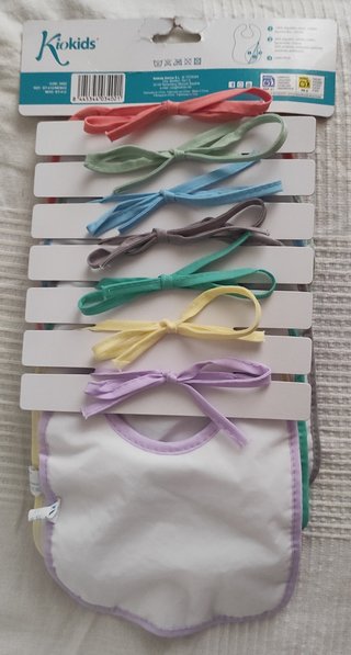 7 baberos nuevos kiokids algodon