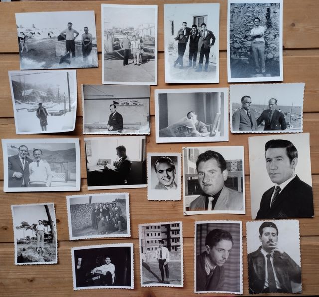 * Lote de 55 fotografías antiguas de hombres 40-60
