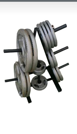 Soporte discos árbol peso mancuernas 
