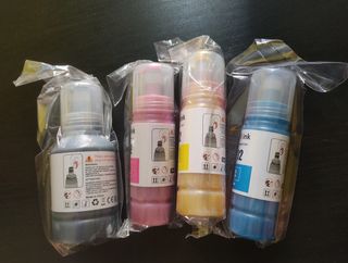 Botellas de tintas para impresoras. marca Refill