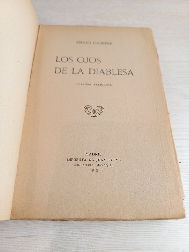 Los ojos de la diablesa. Emilio Carrere. Imprenta