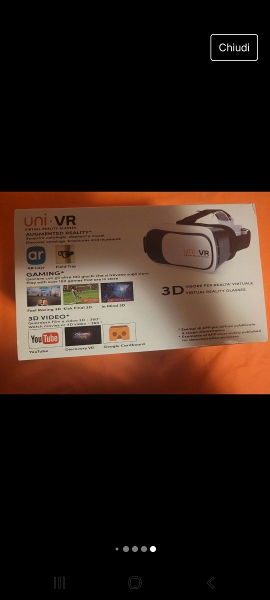 Uni-vr / visore x realtà virtuale