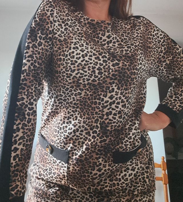 Maglia lunga leopardata