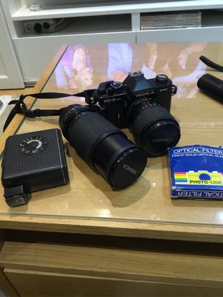 Camara de fotos yahica analogica con 2 objetivos