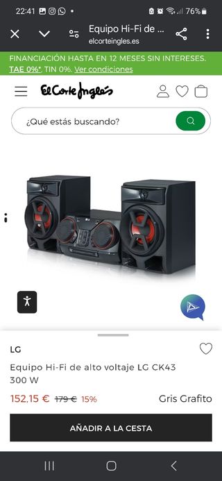 Equipo de música LG