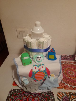 tarta de pañales bebes