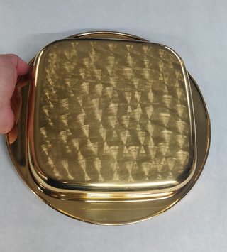 Pirofila vintage in Ottone e vetro by Olri Italia