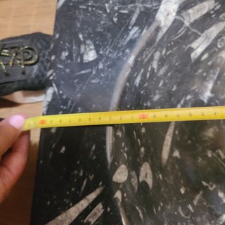 lavamanos de marmol con incrustaciones de fósil