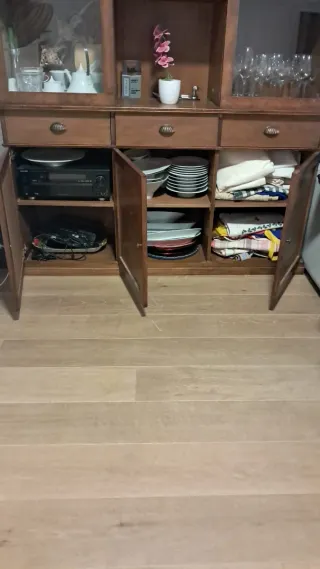 Librería y vitrina madera de haya 152x226