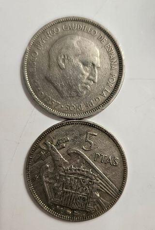 MONEDAS DE FRANCO 1957 DE 5 PESETAS 