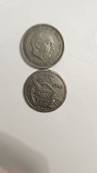 MONEDAS DE FRANCO 1957 DE 5 PESETAS 
