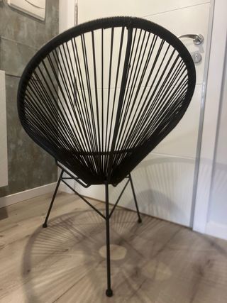 Silla mimbre interior/exterior negra