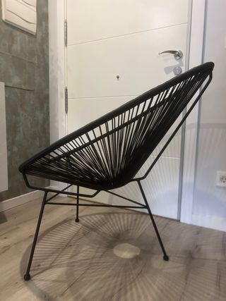 Silla mimbre interior/exterior negra