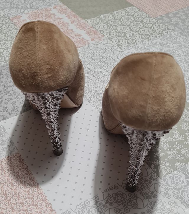 Sandalo Shoe Bizz n.38 tacco 12 scamosciate