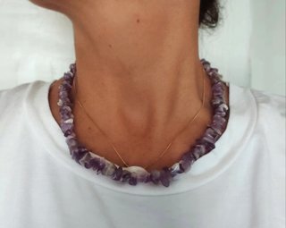 Gargantilla collar cuarzo lila