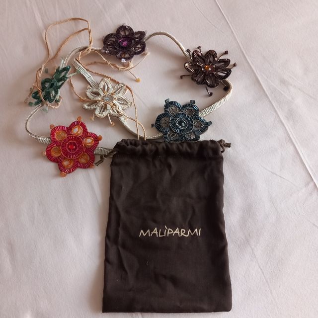 Cintura Maliparmi in pelle e perline