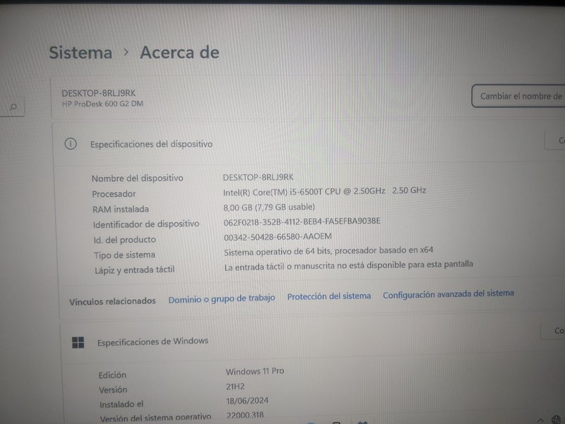 Mini PC - i5 6500T - 8Gb - 128Gb SSD - HP 600 G2 afbeelding 6