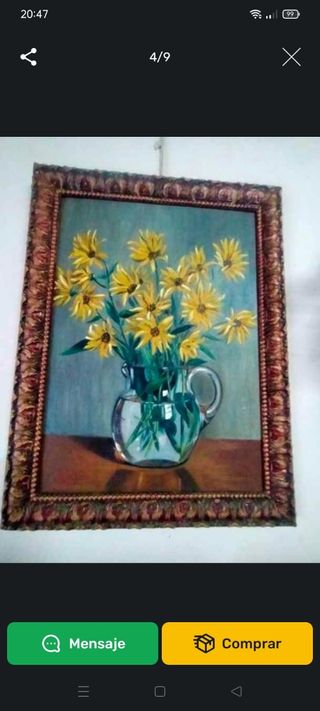 3 Cuadros Óleo, Bodegones y Flores.