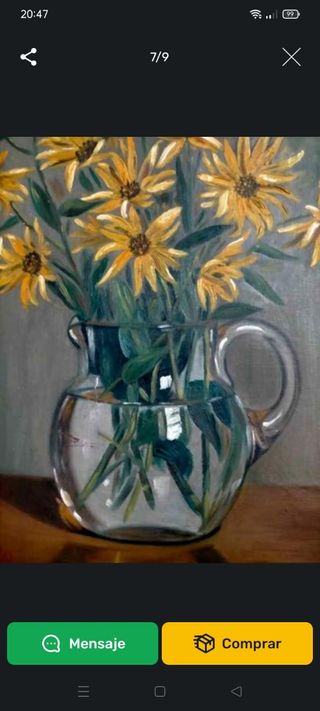 3 Cuadros Óleo, Bodegones y Flores.