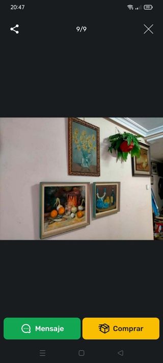 3 Cuadros Óleo, Bodegones y Flores.