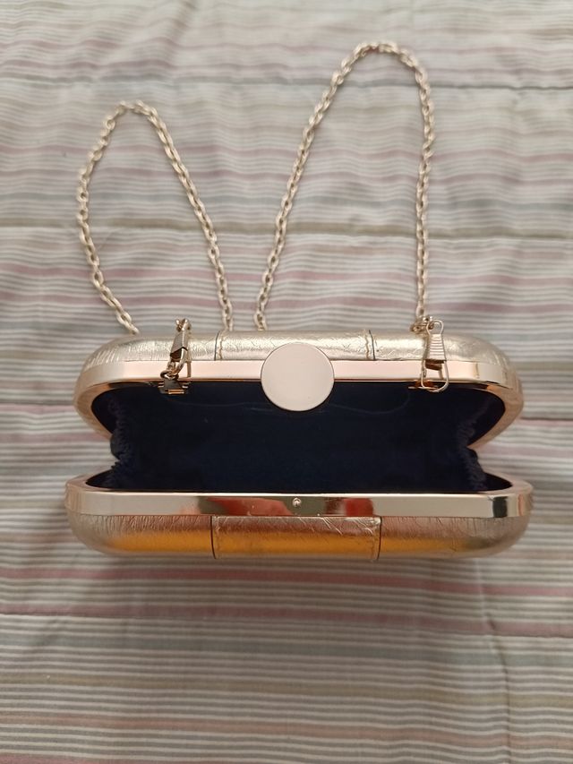 Clutch Parfois dorado con o sin cadena