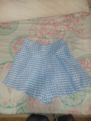 Falda pantalón estampado cuadros