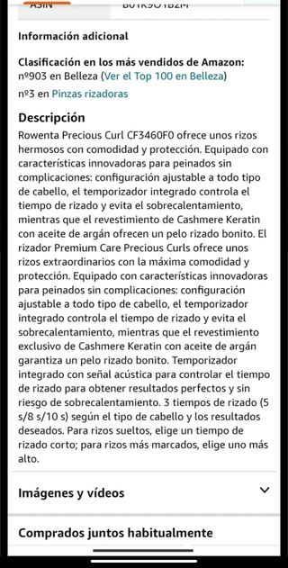 Rizador tenacillas Rowenta