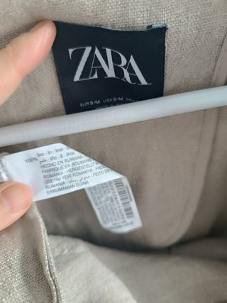 Blazer oversize 100% lino de Zara