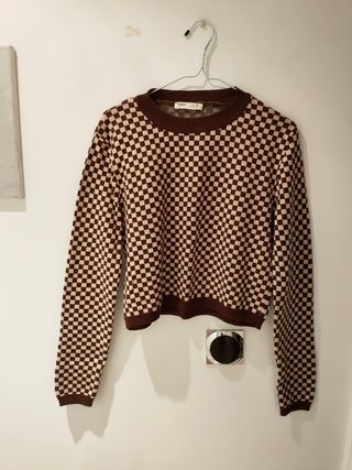 Pull&Bear nuevo jersey cuadritos marrones