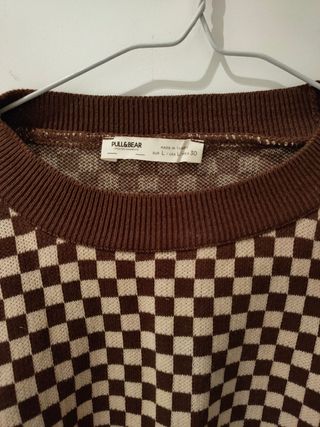 Pull&Bear nuevo jersey cuadritos marrones
