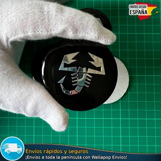 X4 Emblemas Abarth 56mm Escorpion Negro Tapacubos