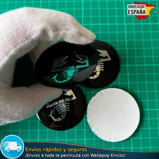 X4 Emblemas Abarth 56mm Escorpion Negro Tapacubos