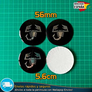 X4 Emblemas Abarth 56mm Escorpion Negro Tapacubos