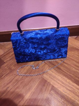 BOLSO Y ZAPATOS DE ENCAJE AZUL