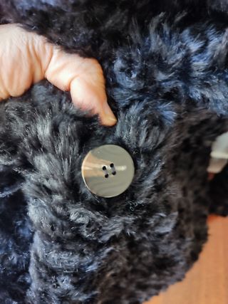 Abrigo peluche negro Zara Talla XS