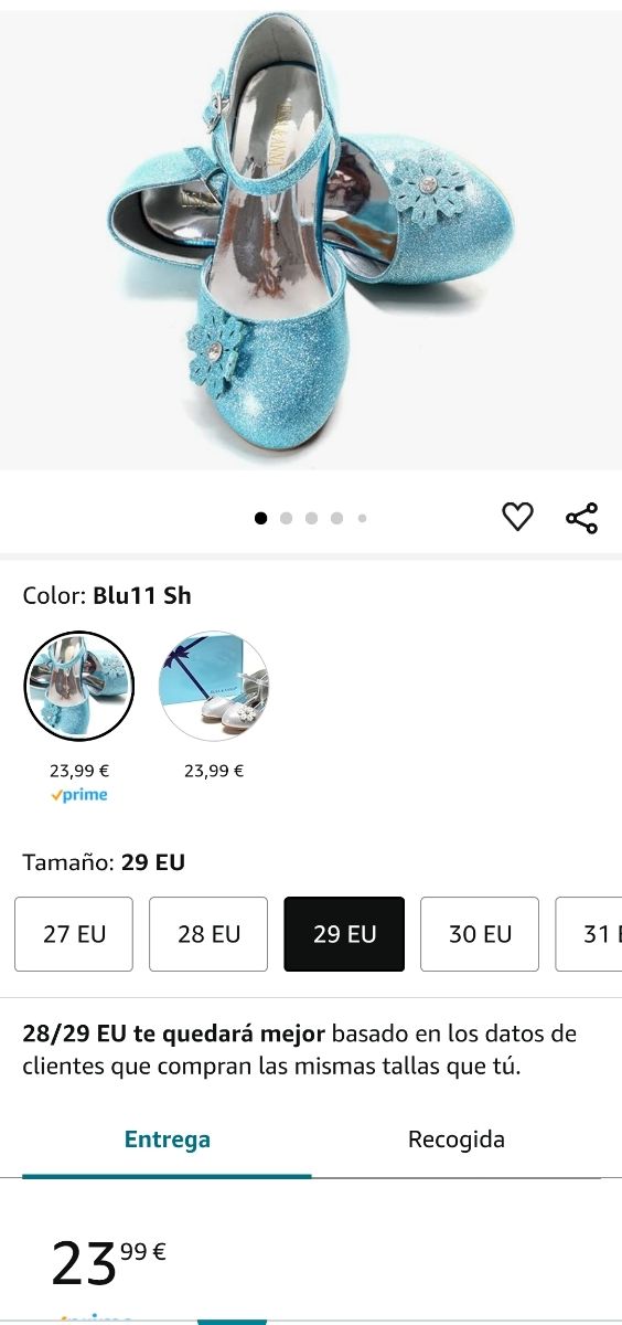 Zapatos Elsa Frozen número 29