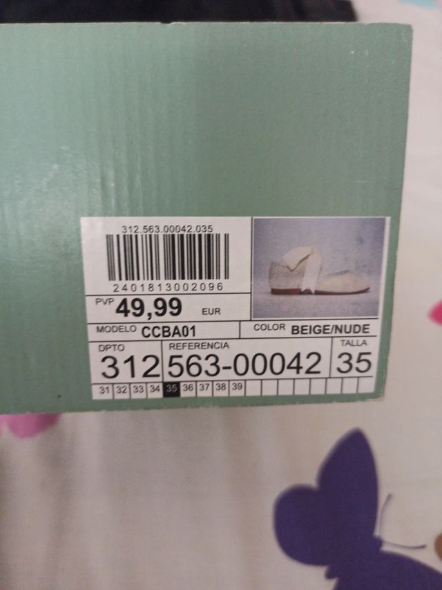 Zapatos bailarina blancos corte ingles