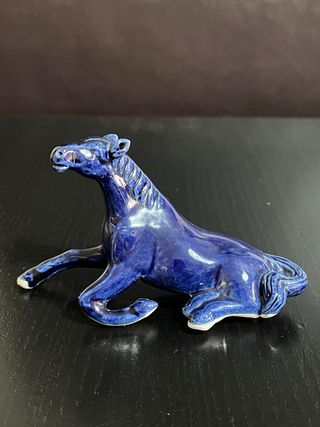 Set 3 figurine cavalli in ceramica