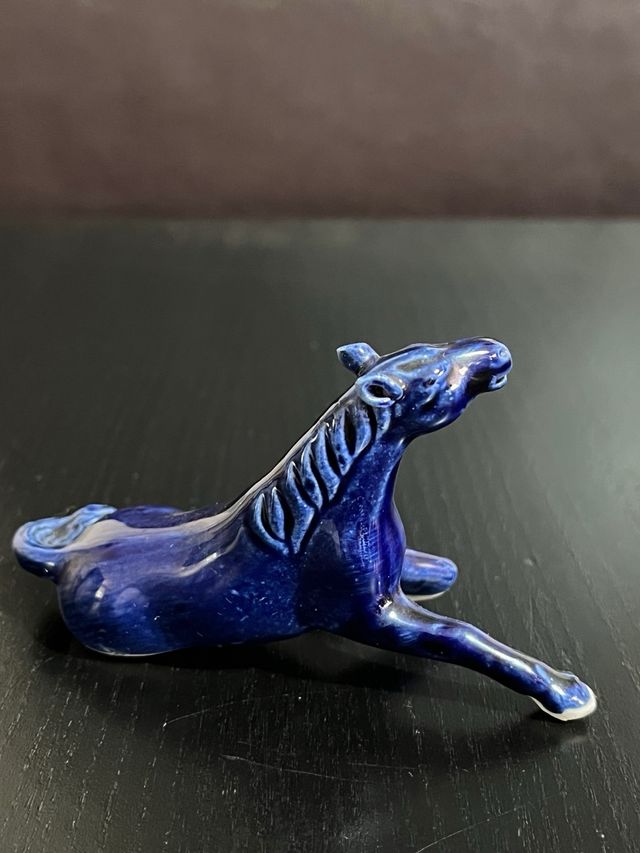 Set 3 figurine cavalli in ceramica