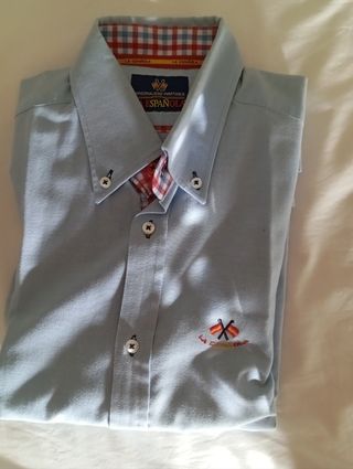 Camisa azul manga larga 