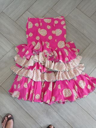 falda rociera traje flamenca